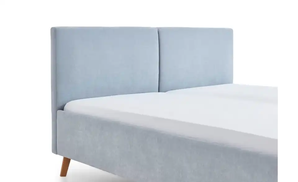 Polsterbett Piano in hellblau, Detailansicht