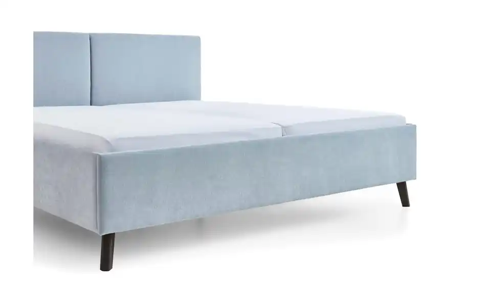 Polsterbett Piano in hellblau, Detailansicht