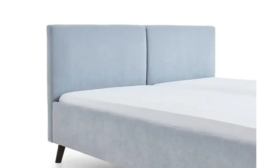 Polsterbett Piano in hellblau, Detailansicht