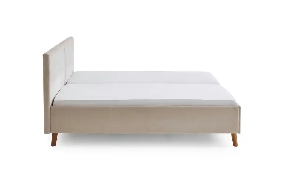 Polsterbett Piano in beige, Profilansicht