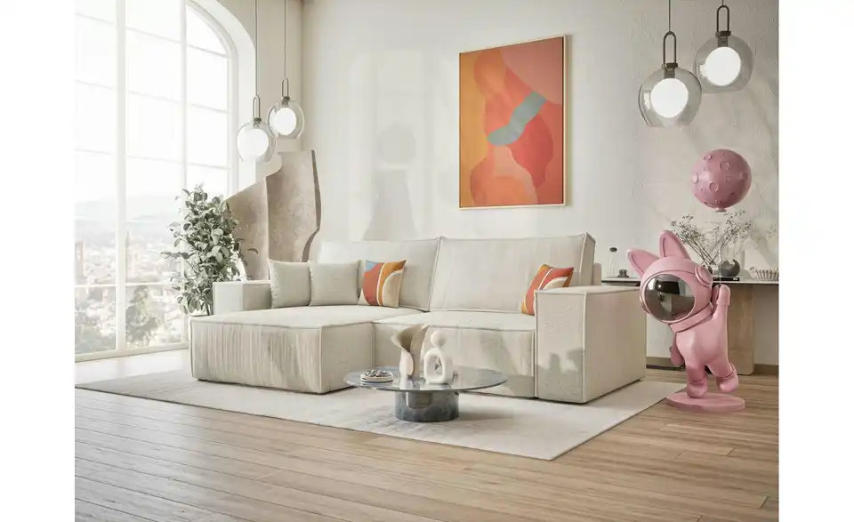 Ecksofa, in Wohnsituation