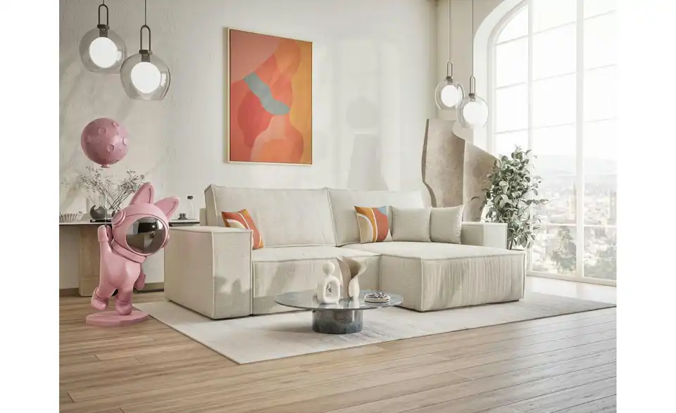 Ecksofa, in Wohnsituation