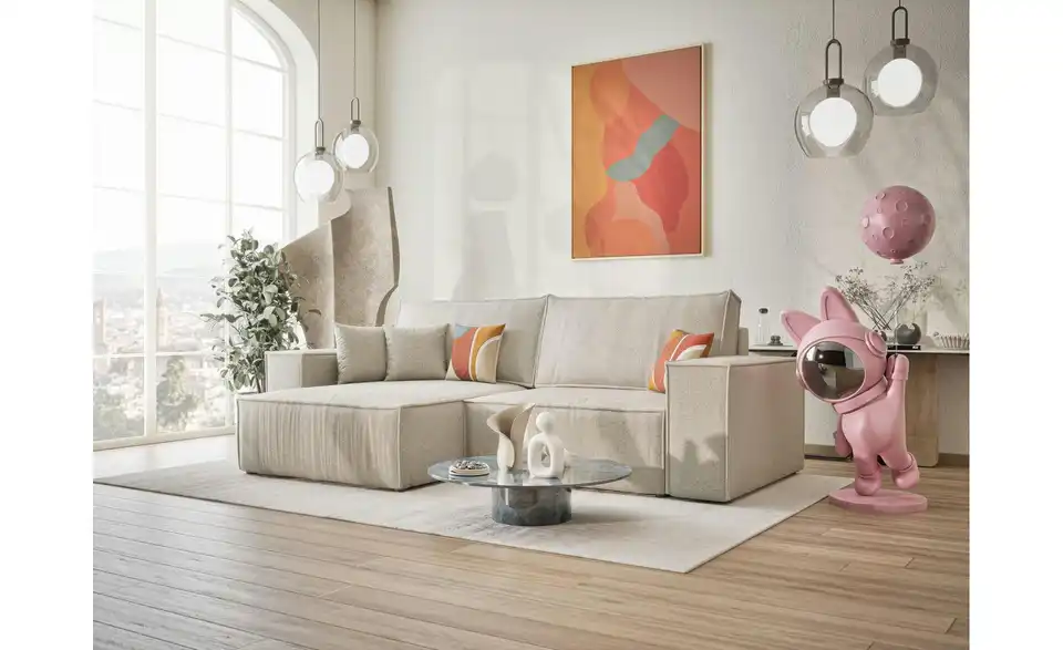 Ecksofa, in Wohnsituation