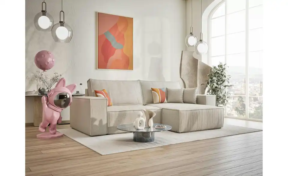 Ecksofa, in Wohnsituation