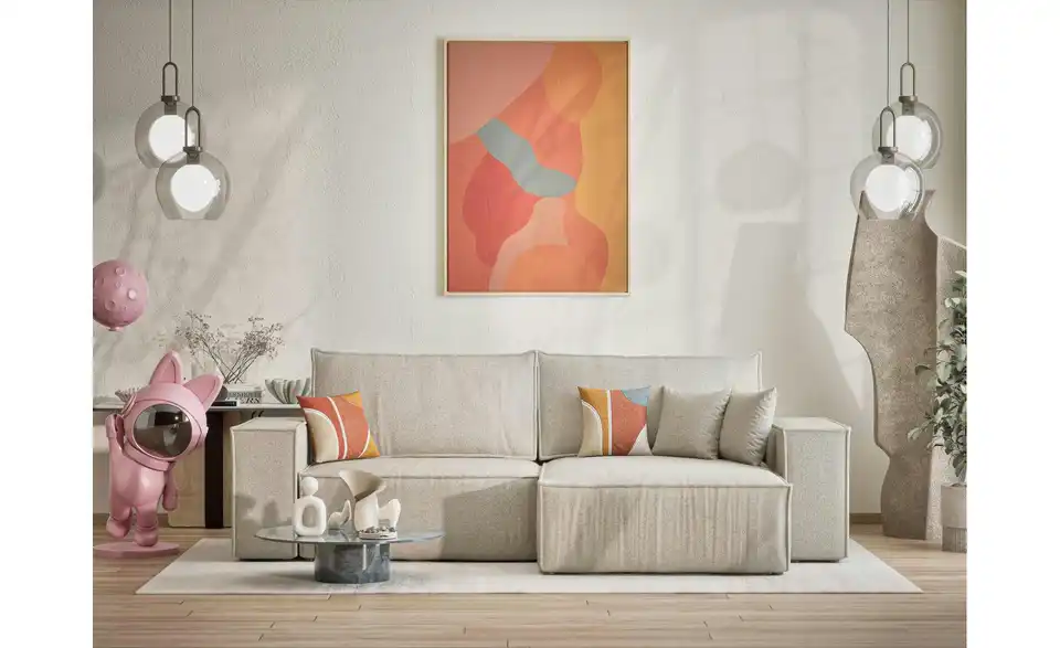 Ecksofa, in Wohnsituation