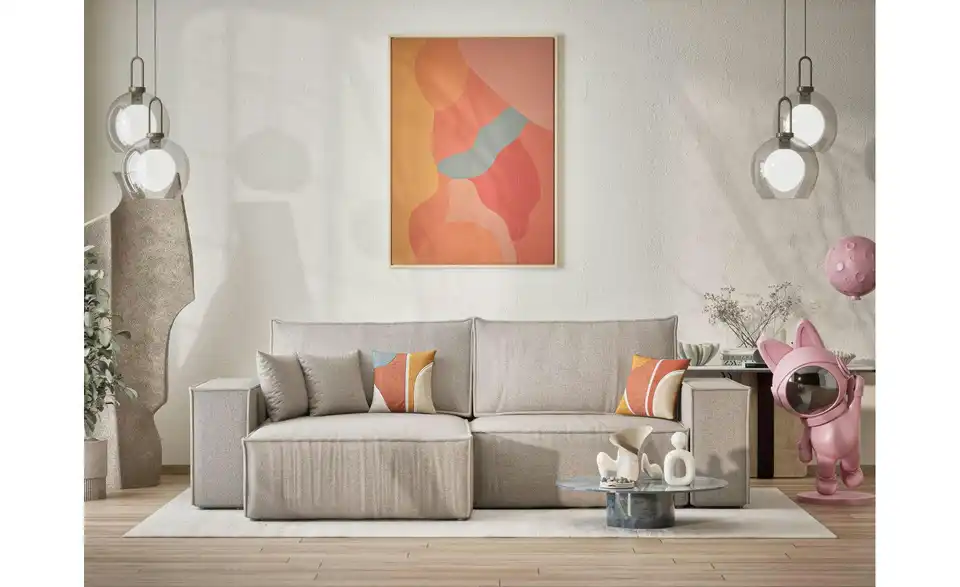 Ecksofa, in Wohnsituation