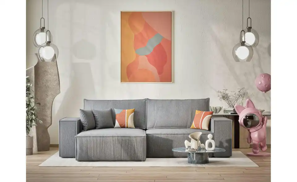 Ecksofa, in Wohnsituation