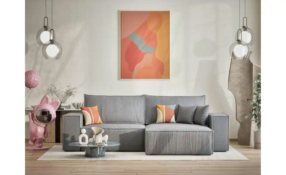 Ecksofa, in Wohnsituation