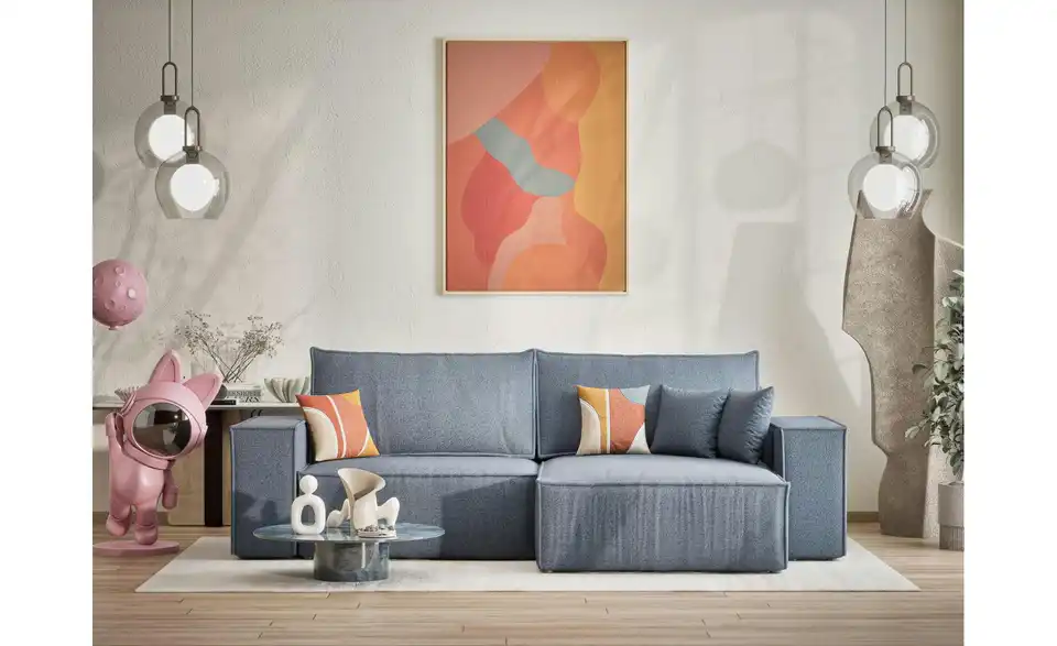 Ecksofa, in Wohnsituation