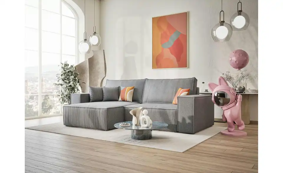 Ecksofa, in Wohnsituation