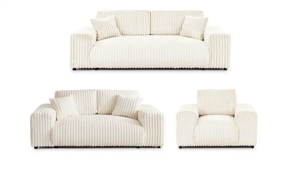 Polstergarnitur 3er-Set, Frontansicht