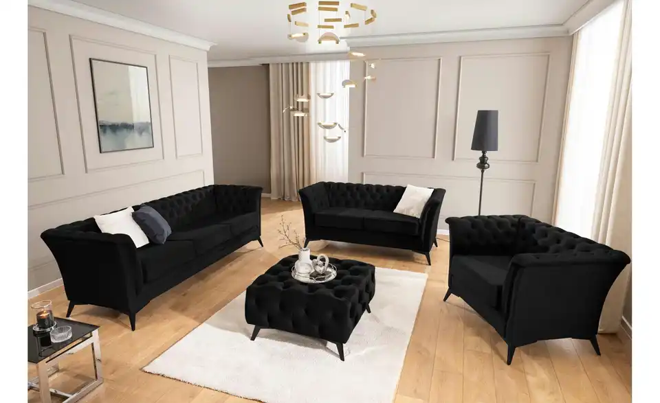 Chesterfield Polstergarnitur 3+2+1, in Wohnsituation