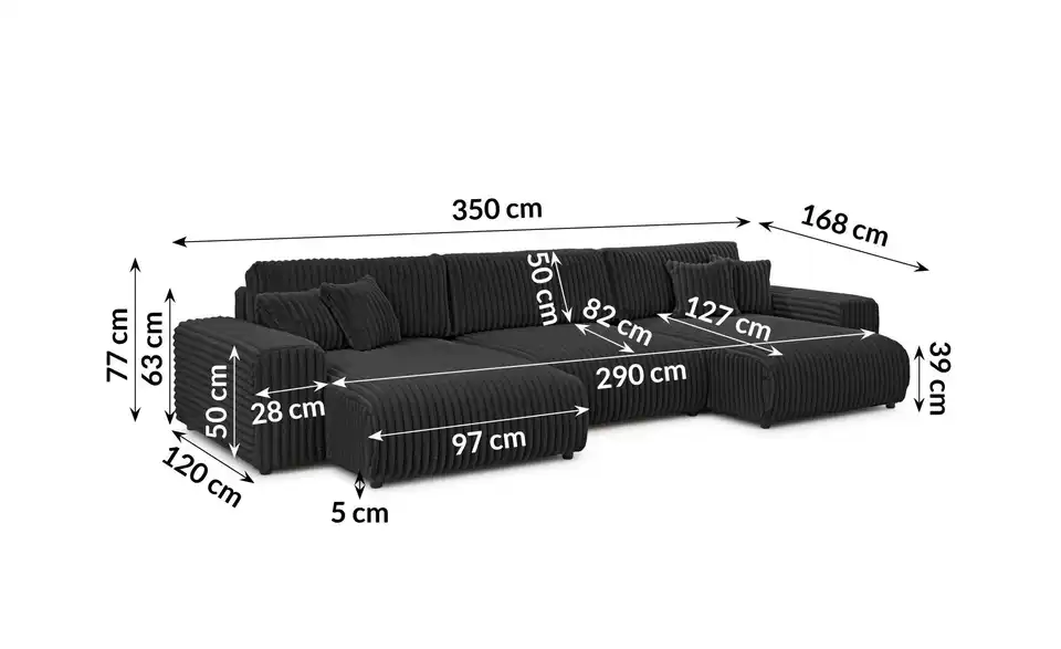 Wohnlandschaft, Bemaßung