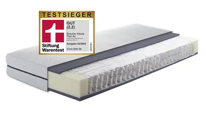 Breckle 7-Zonen Tonnentaschenfederkern-Matratze  Flex Air TTFK