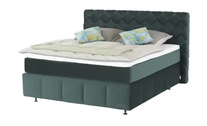 Jette Home Boxspringbett Braid  Grün 180 cm H3 & H4