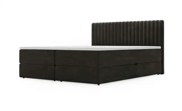 Boxbett mit Stauraum Maine Schwarz 200 cm