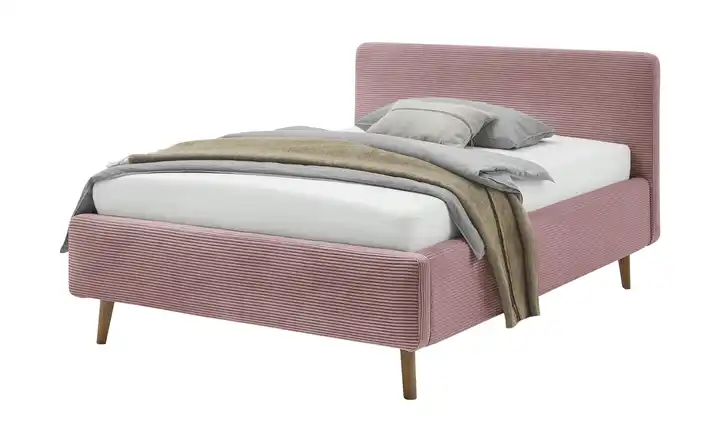 Polsterbett Mattis Altrosa Cordstoff 120 cm ohne Bettkasten