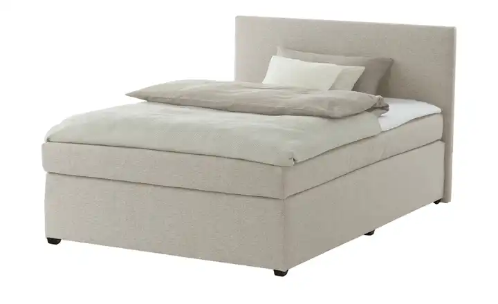 Boxspringbett mit Matratze und Topper, H3 Carlo Beige 140 cm H3