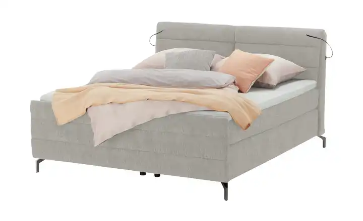 pop Boxspringbett Maranello Deluxe 140 cm H3 Grau