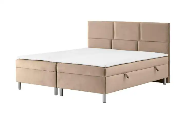 Boxbett mit Bettkasten Adria Ohne Fußteil Beige 160 cm