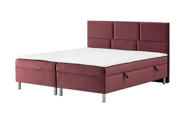 Boxbett mit Bettkasten Adria Ohne Fußteil Kirschrot 120 cm
