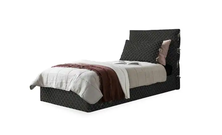 Miuform Polsterbett gemustert Sleepy Luna 105 cm mit Bettkasten 96 cm 90x200 cm Graphit