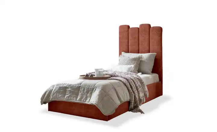 Miuform Polsterbett mit Bettkasten Dreamy Aurora Rostrot 90x200 cm