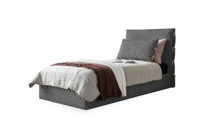 Miuform Polsterbett gemustert Sleepy Luna 105 cm mit Bettkasten 96 cm 90x200 cm Grau