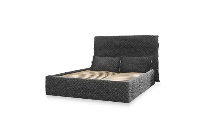 Miuform Polsterbett gemustert Sleepy Luna mit Bettkasten 180x200 cm Grau