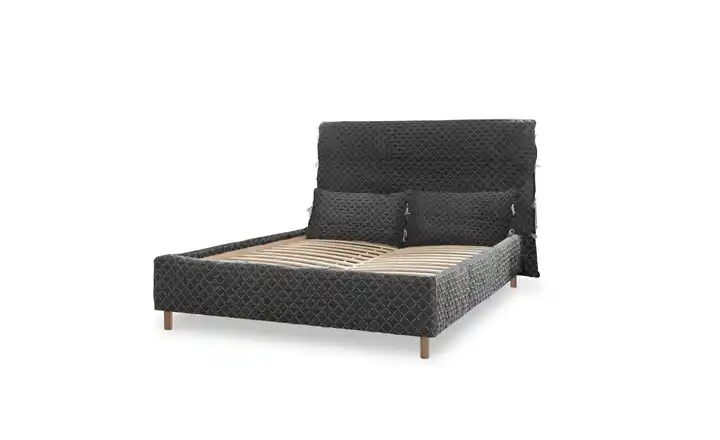 Miuform Polsterbett gemustert Sleepy Luna ohne Bettkasten 160x200 cm Grau
