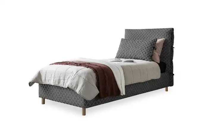 Miuform Polsterbett gemustert Sleepy Luna 112 cm ohne Bettkasten 96 cm 90x200 cm Grau