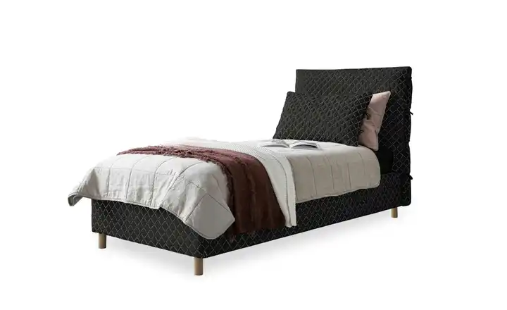 Miuform Polsterbett gemustert Sleepy Luna 112 cm ohne Bettkasten 96 cm 90x200 cm Graphit