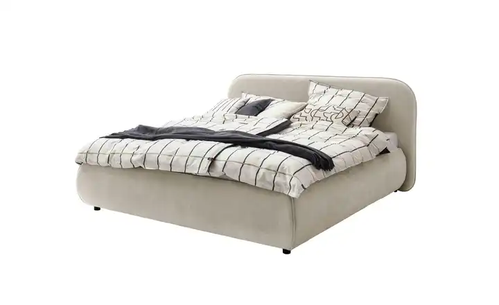 SCHÖNER WOHNEN Kollektion Polsterbett in 180x200 cm Lissabon mit Bettkasten Beige