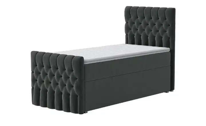 Boxbett mit Bettkasten und Fußteil Belek King Anthrazit 100 cm