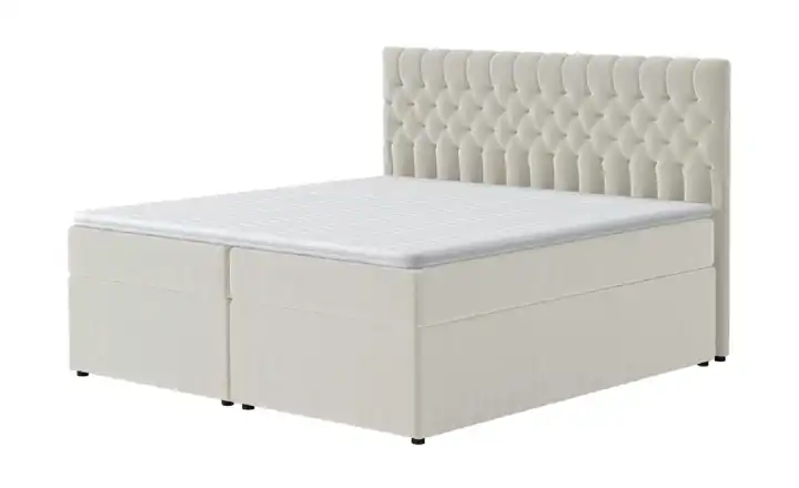Boxbett mit Bettkasten Belek 200x200 cm Creme