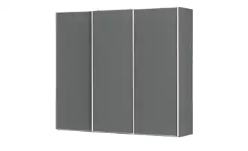 Schwebetürenschrank, 3-türig Duett Dunkelgrau Vulkan (Dunkelgrau) 280 cm 240 cm