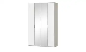 Wohnwert Falttürenschrank  Forum Spiegel / Weiß 150 cm 216 cm 1 Außenpaneel je Seite abgesetzt