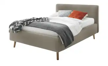 Polsterbettgestell Mattis Taupe Webstoff fein 140 cm ohne Bettkasten