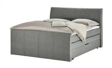 Boxspringbett mit Bettkasten und Topper Baron Grau H3 180 cm