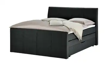 Boxspringbett mit Bettkasten und Topper Baron Schwarz H3 180 cm