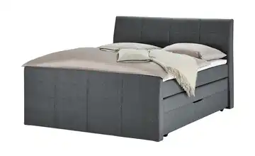 Boxspringbett mit Bettkasten und Topper Baron Anthrazit H2 180 cm