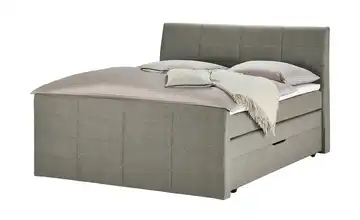 Boxspringbett mit Bettkasten und Topper Baron Beige H3 160 cm