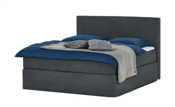 Boxi Boxspringbett 180 x 200 cm Boxi Classic Anthrazit 180 cm Velours hart & sehr hart Kaltschaumkern