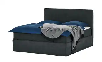 Boxi Boxspringbett 180 x 200 cm Boxi Urban Anthrazit 180 cm Velours weich & mittel Kaltschaumkern