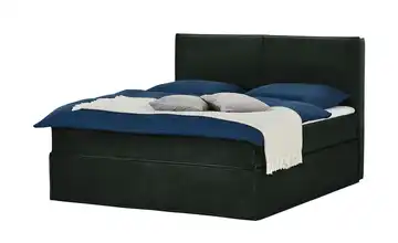 Boxi Boxspringbett 180 x 200 cm Boxi Urban Smaragdgrün Samt mittel & hart 180 cm Kaltschaumkern