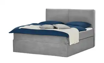 Boxi Boxspringbett 180 x 200 cm Boxi Urban Hellgrau Samt weich & mittel 180 cm Kaltschaumkern