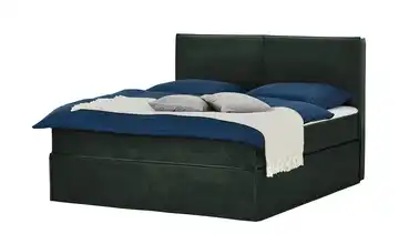 Boxi Boxspringbett 180 x 200 cm Boxi Urban Smaragdgrün 180 cm H2 Viscoschaumkern Samt