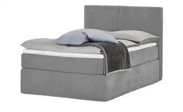 Boxi Boxspringbett 140 x 200 cm Boxi Classic Hellgrau 140 cm Velours hart Viscoschaumkern