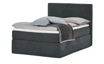 Boxi Boxspringbett 140 x 200 cm Boxi Classic Anthrazit 140 cm Velours hart Viscoschaumkern