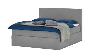 Boxi Boxspringbett 180 x 200 cm Boxi Classic Hellgrau, Anthrazit 180 cm Velours weich Viscoschaumkern